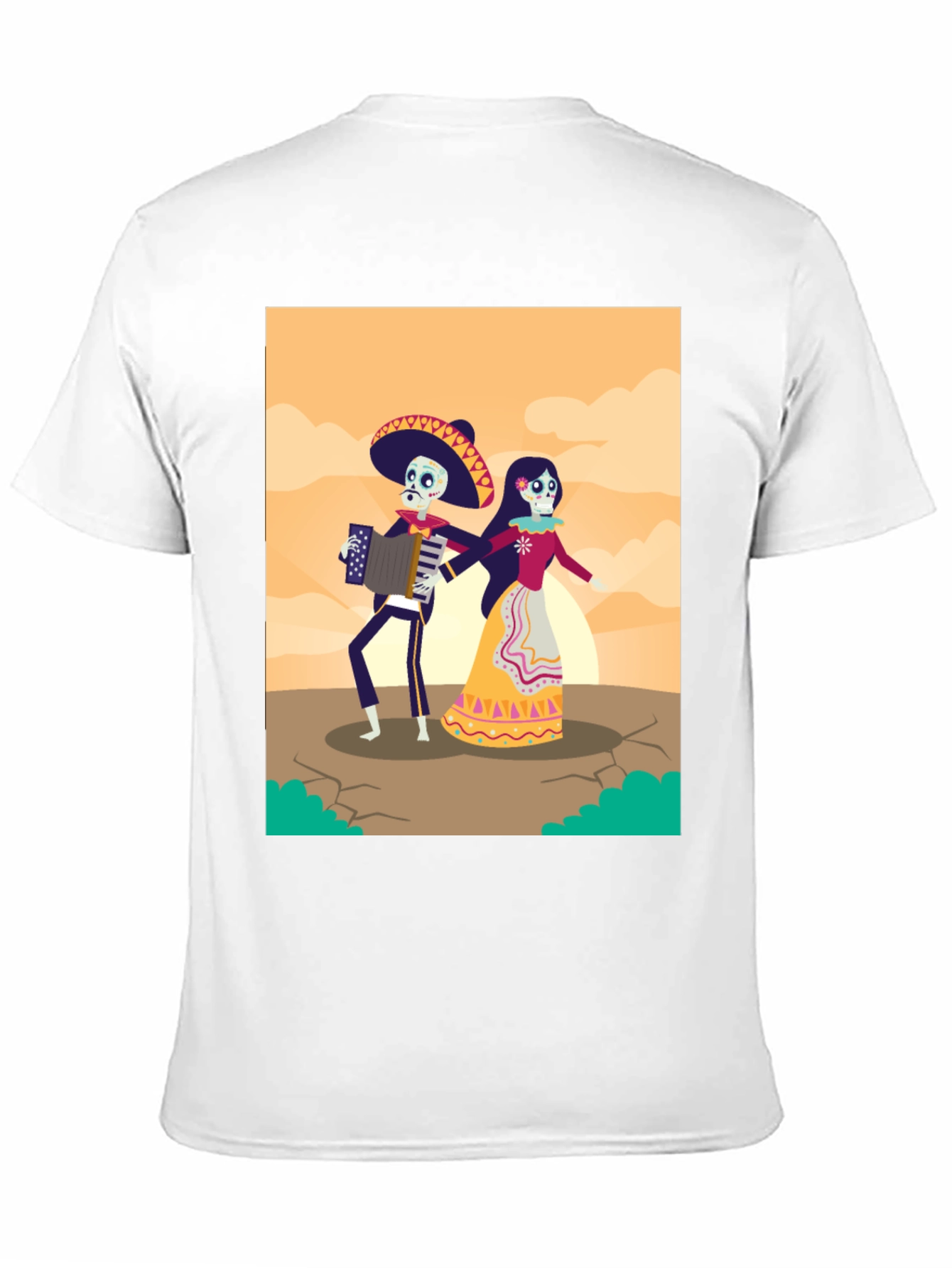 Day of the Dead Skeleton Couple Graphic Tee