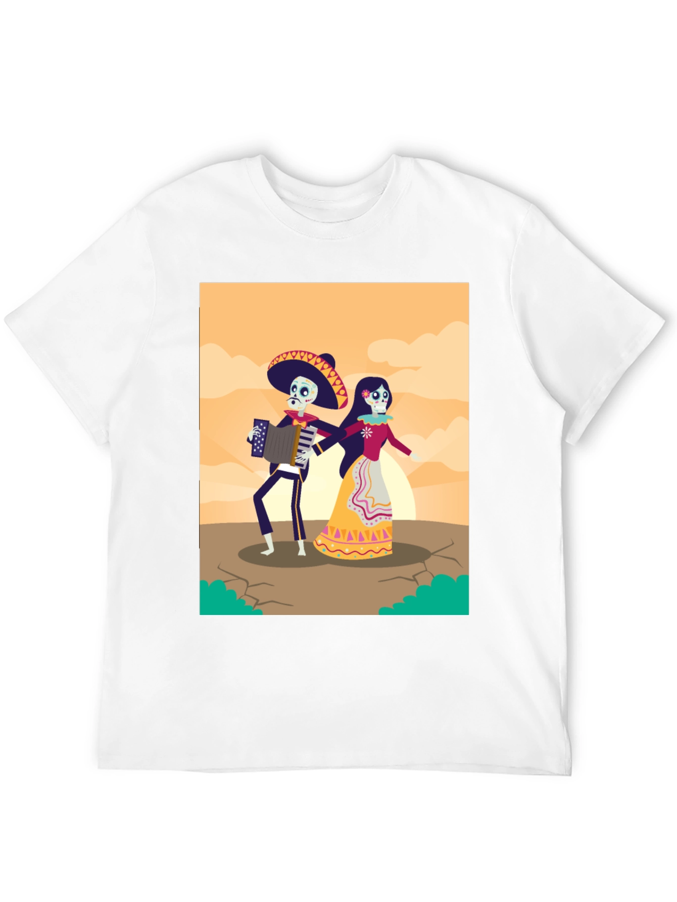 Day of the Dead Skeleton Couple Graphic Tee