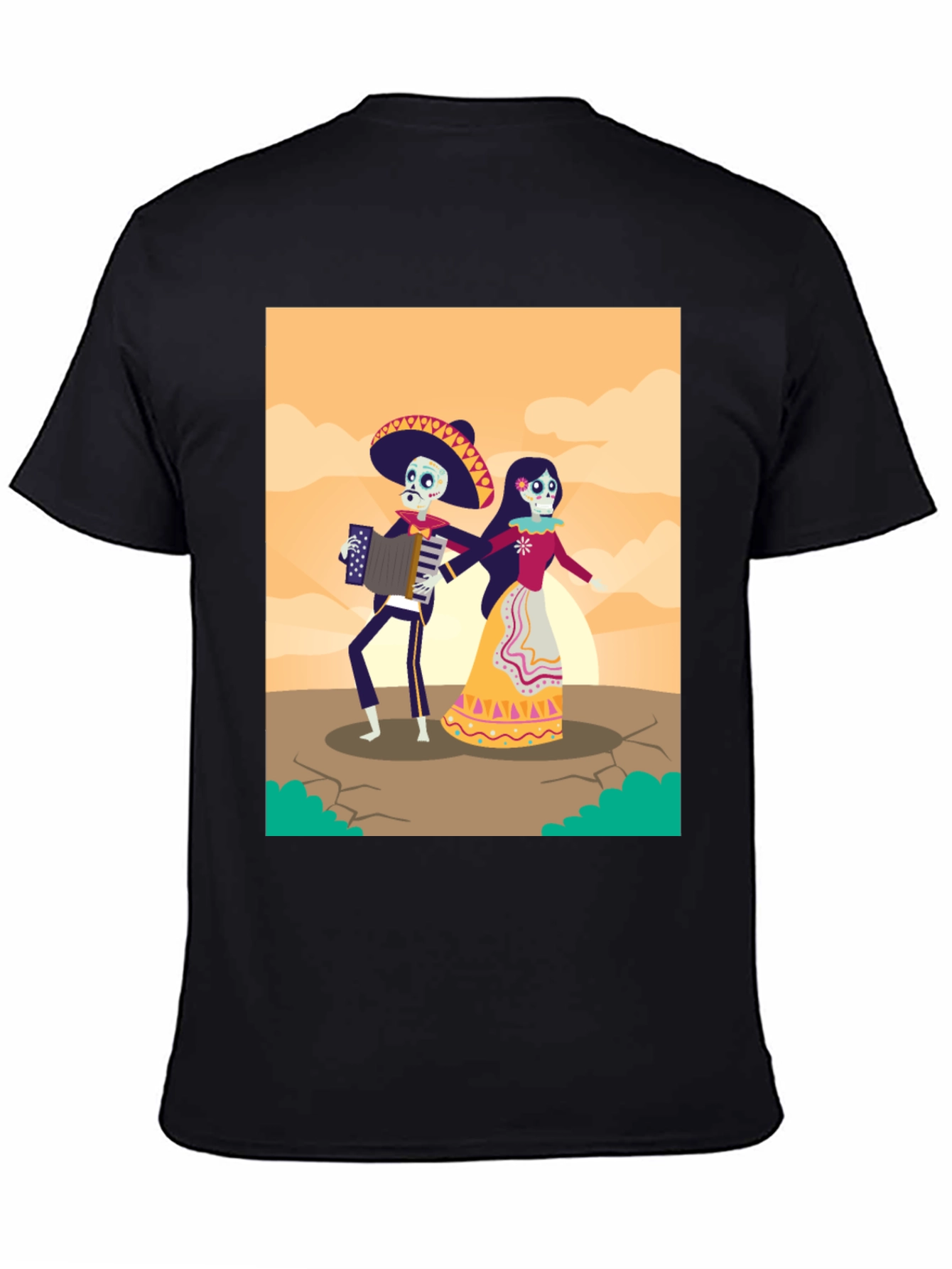 Day of the Dead Skeleton Couple Graphic Tee