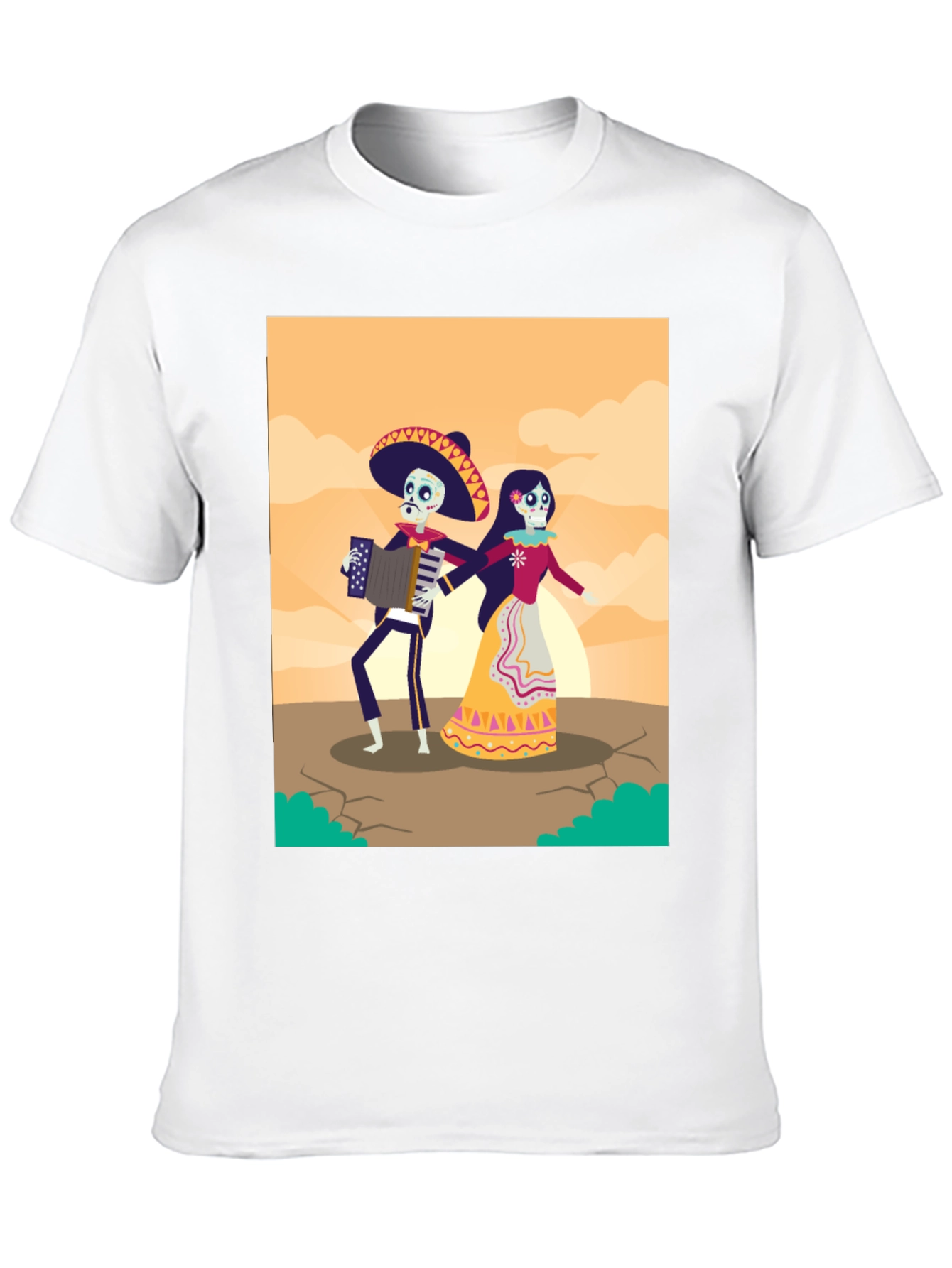 Day of the Dead Skeleton Couple Graphic Tee