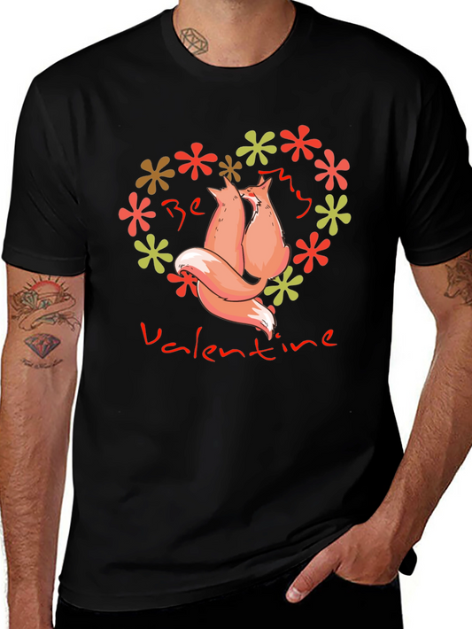 Be My Valentine Foxes Heart Graphic Tee
