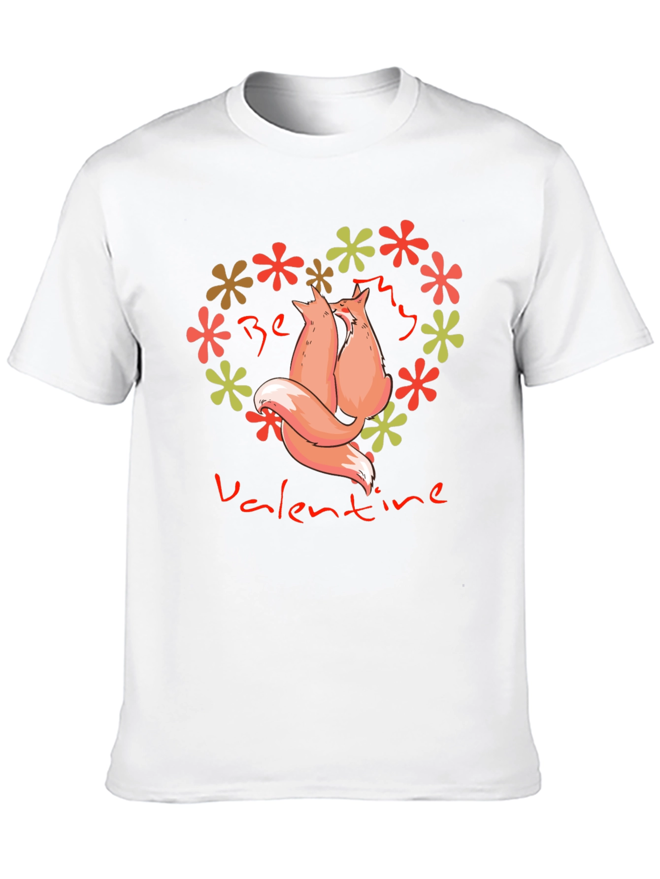 Be My Valentine Foxes Heart Graphic Tee