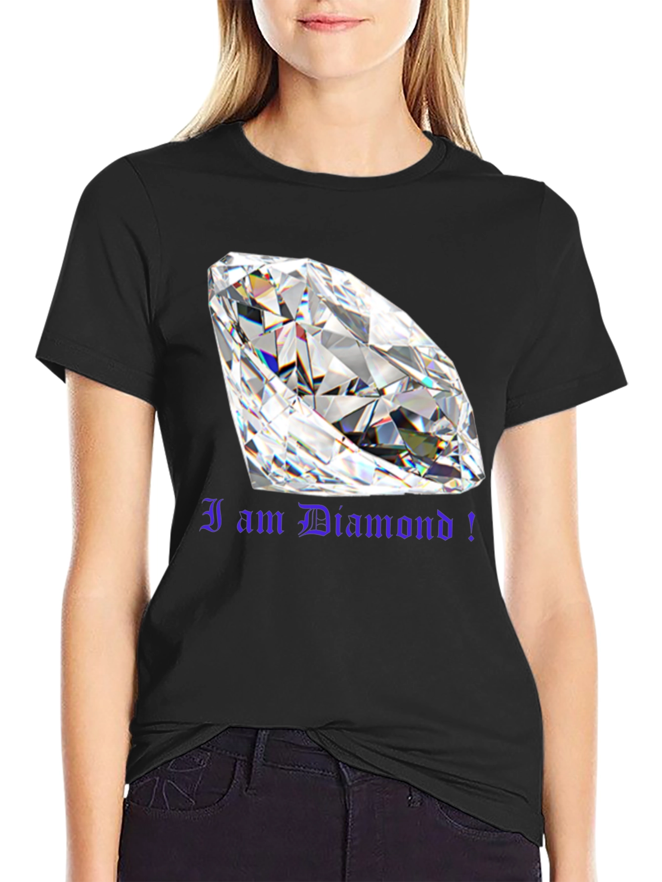 I am Diamond! Graphic T-Shirt - Bold Black Tee