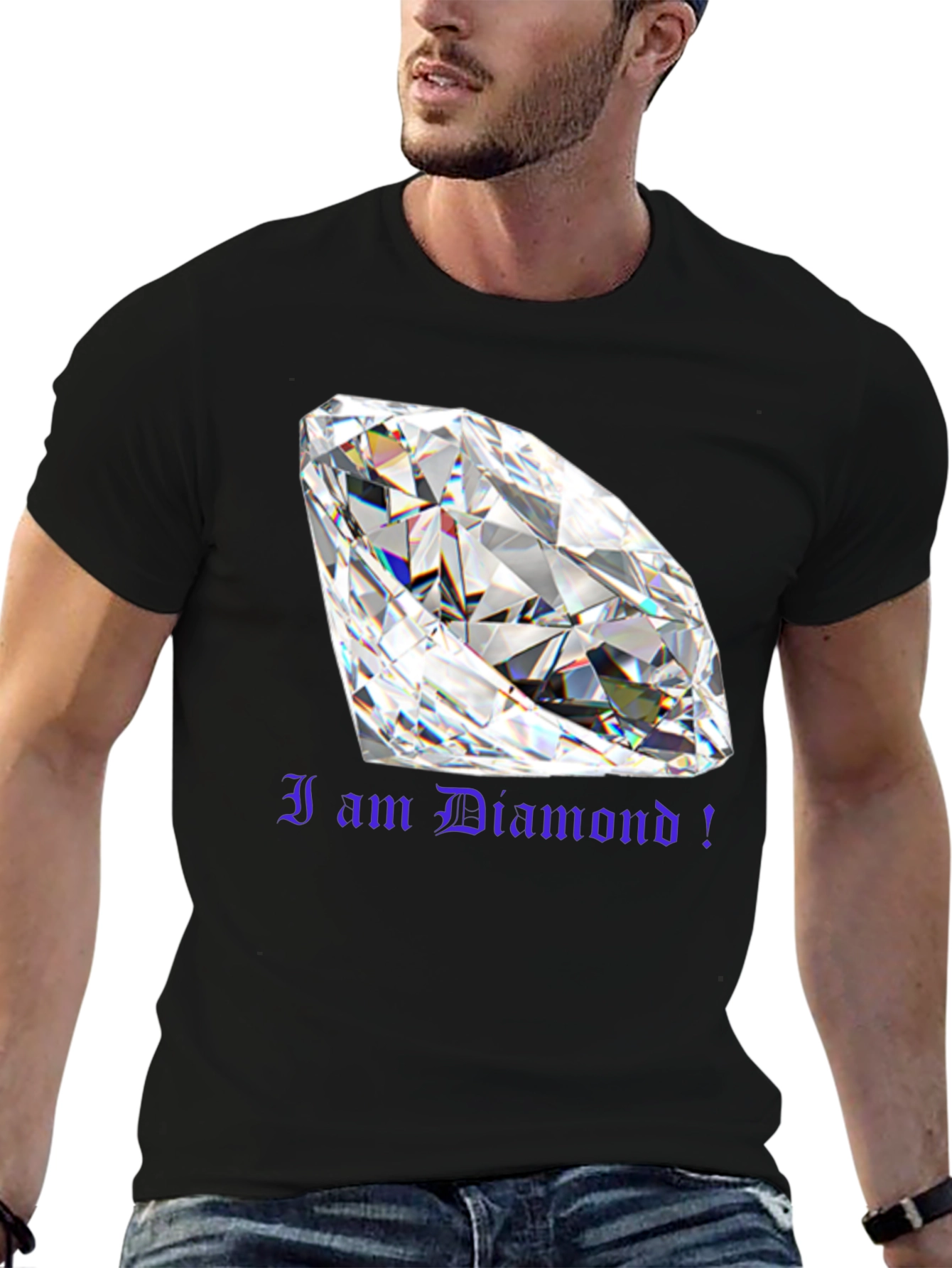 I am Diamond! Graphic T-Shirt - Bold Black Tee