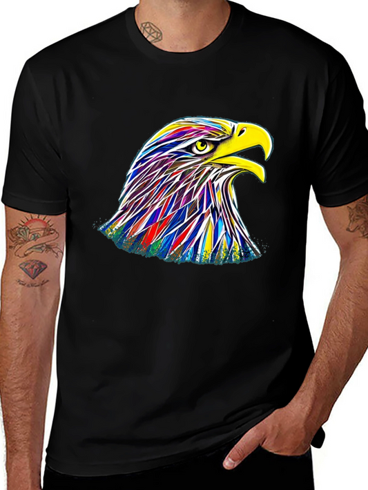Rainbow Eagle Graphic Black T-Shirt