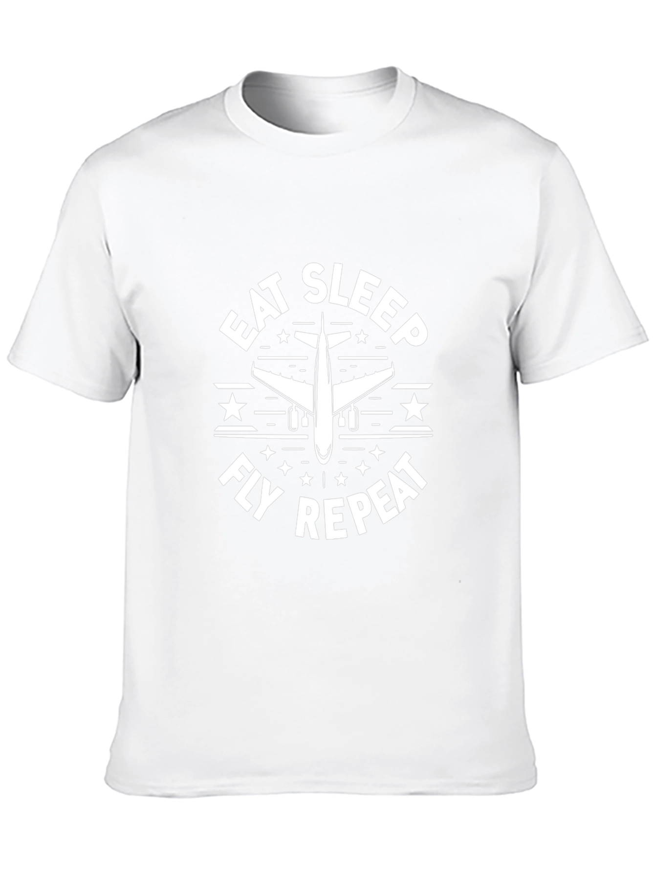 Eat Sleep Fly Repeat Airplane Graphic T-Shirt