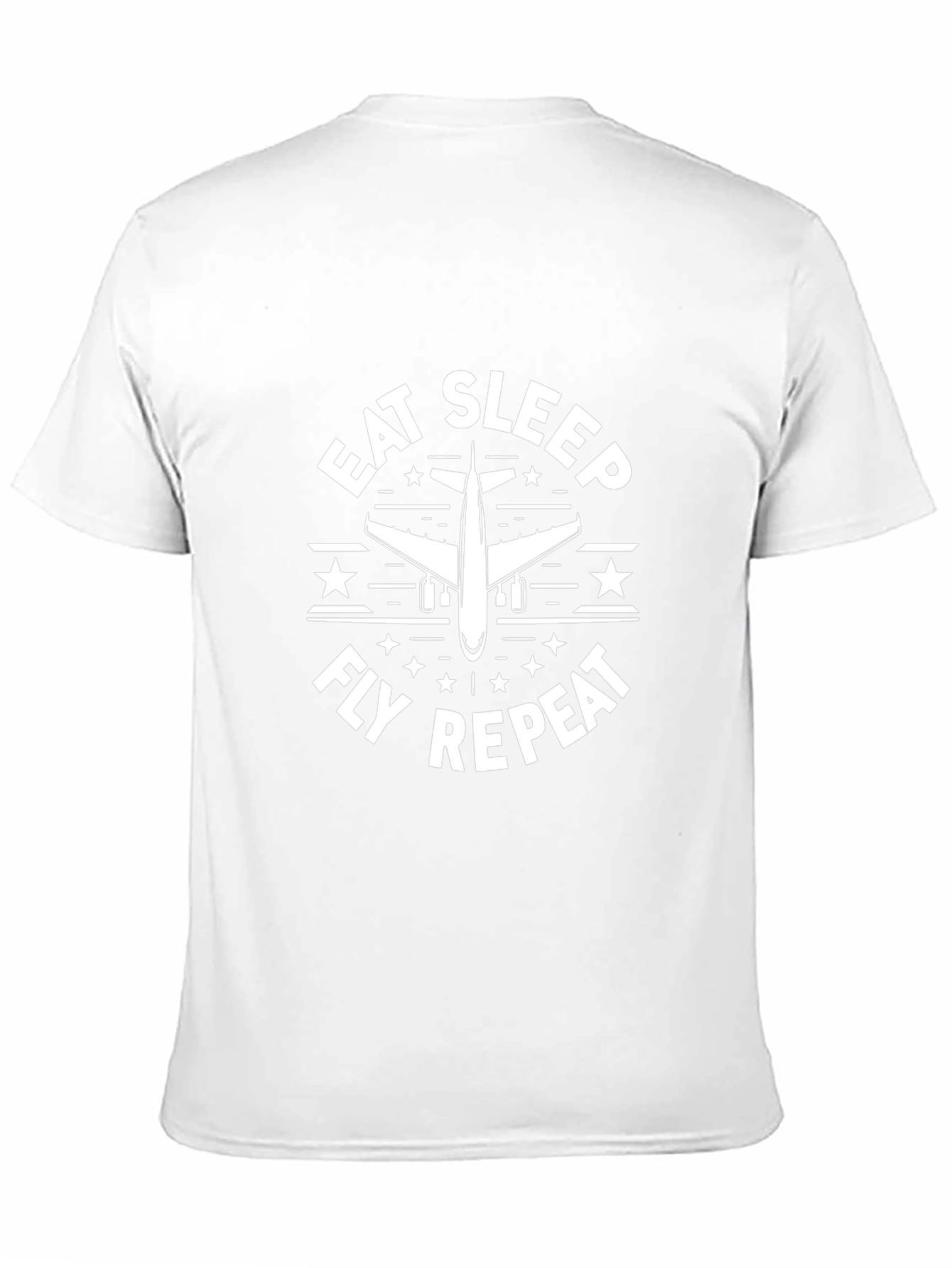 Eat Sleep Fly Repeat Airplane Graphic T-Shirt