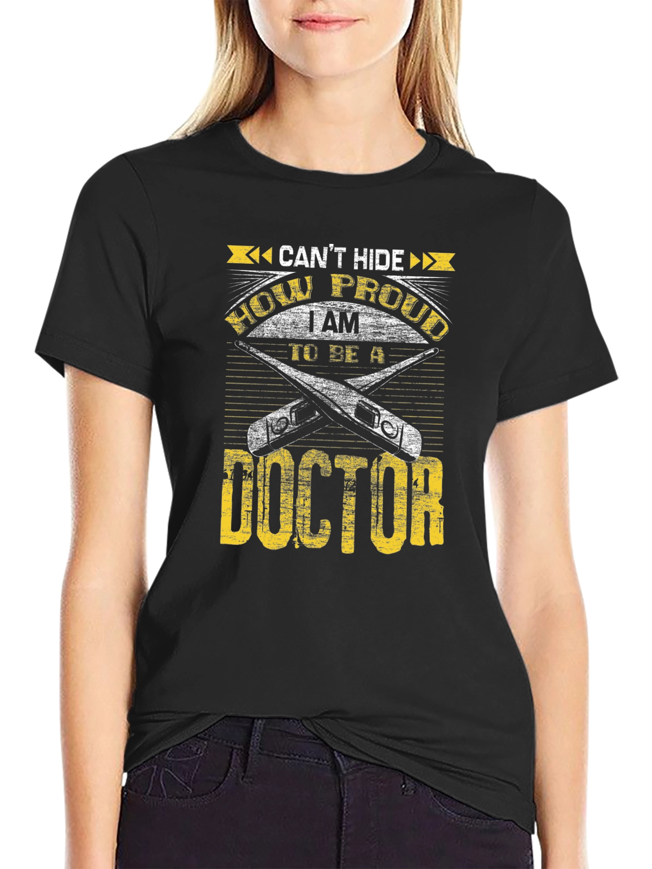 Proud Doctor Graphic T-Shirt - Black