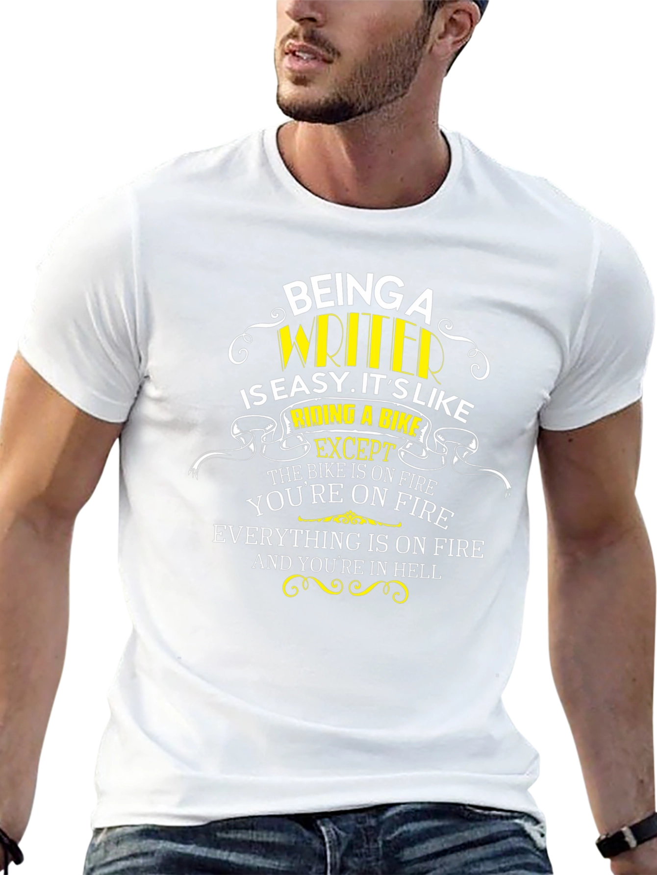 Being A Writer T-Shirt: Riding A Bike Except...