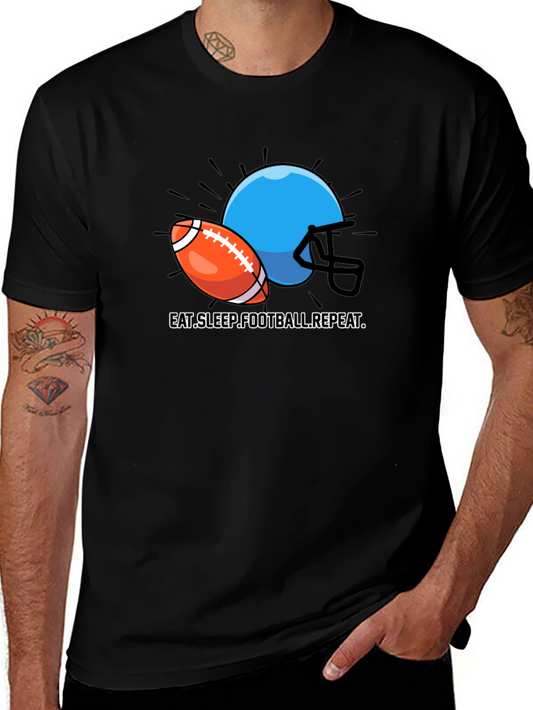 Eat Sleep Football Repeat Graphic T-Shirt