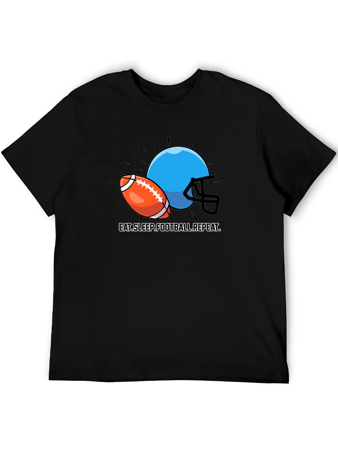 Eat Sleep Football Repeat Graphic T-Shirt