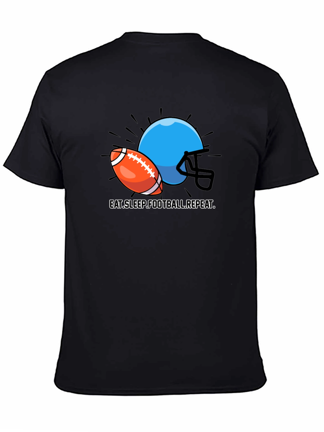 Eat Sleep Football Repeat Graphic T-Shirt