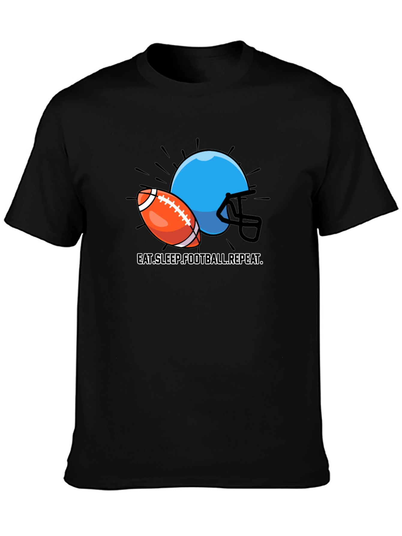 Eat Sleep Football Repeat Graphic T-Shirt