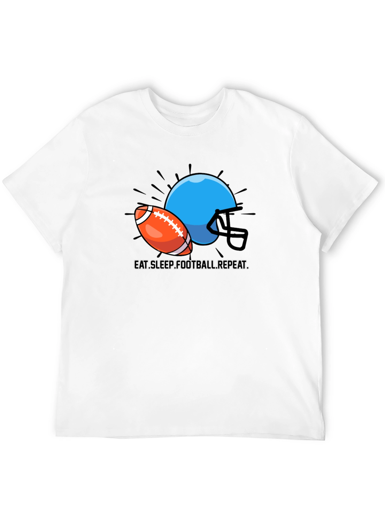 Eat Sleep Football Repeat Graphic T-Shirt