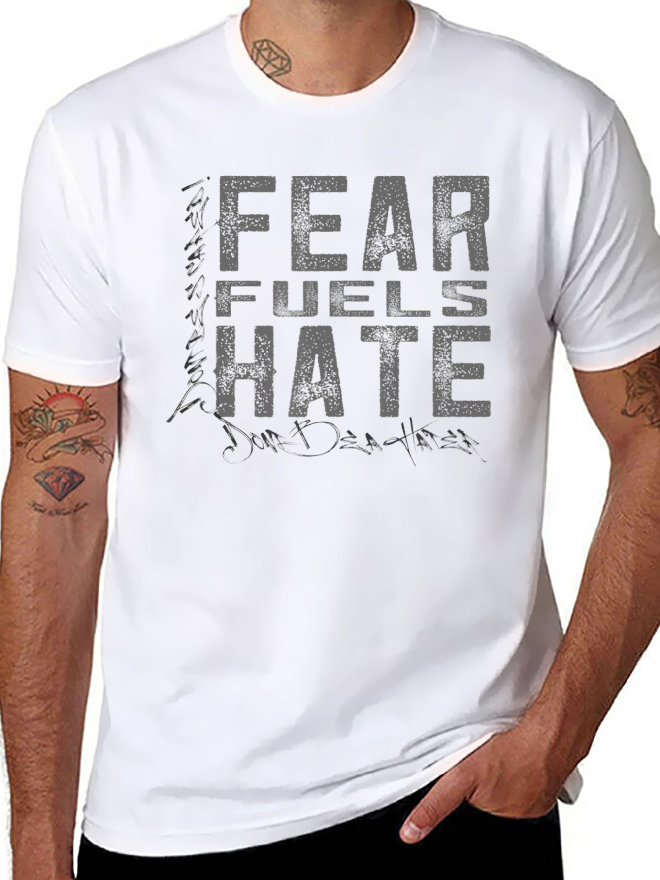 Fear Fuels Hate Graphic Tee - Premium Cotton Blend