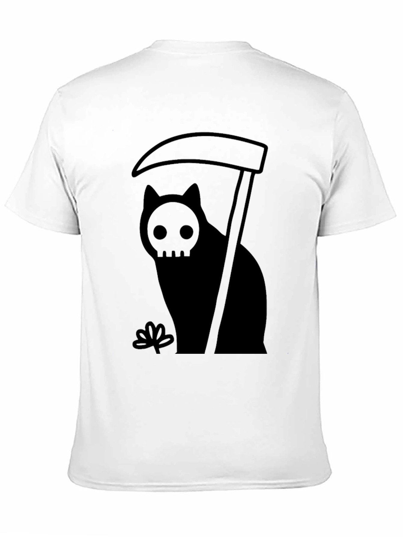 Grim Reaper Cat Graphic Tee - Black