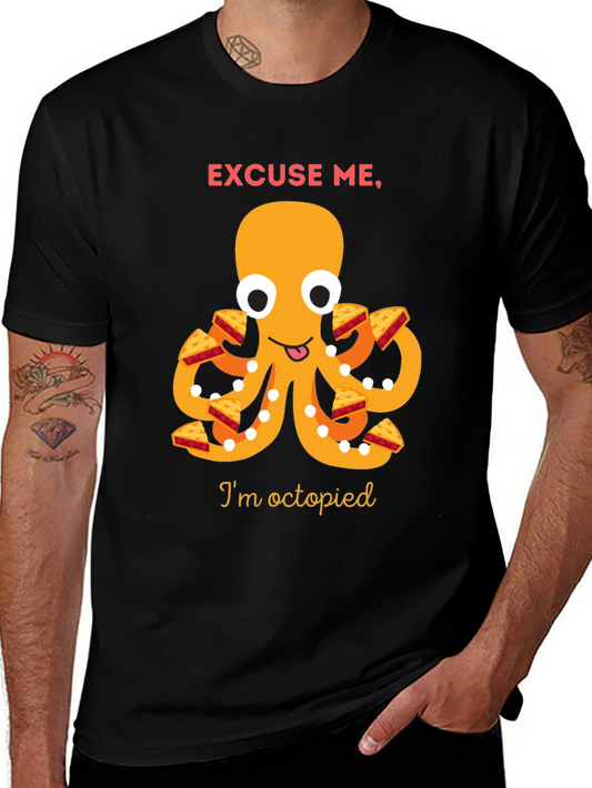 Excuse Me Im Octopied T-Shirt - Octopus Pizza Graphic Tee