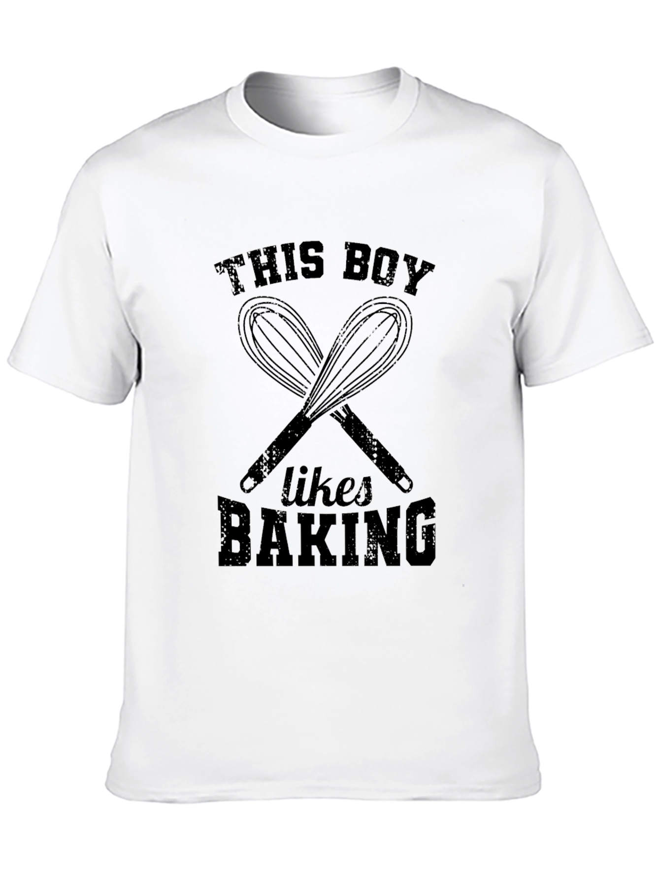This Boy Likes Baking Black Graphic T-Shirt