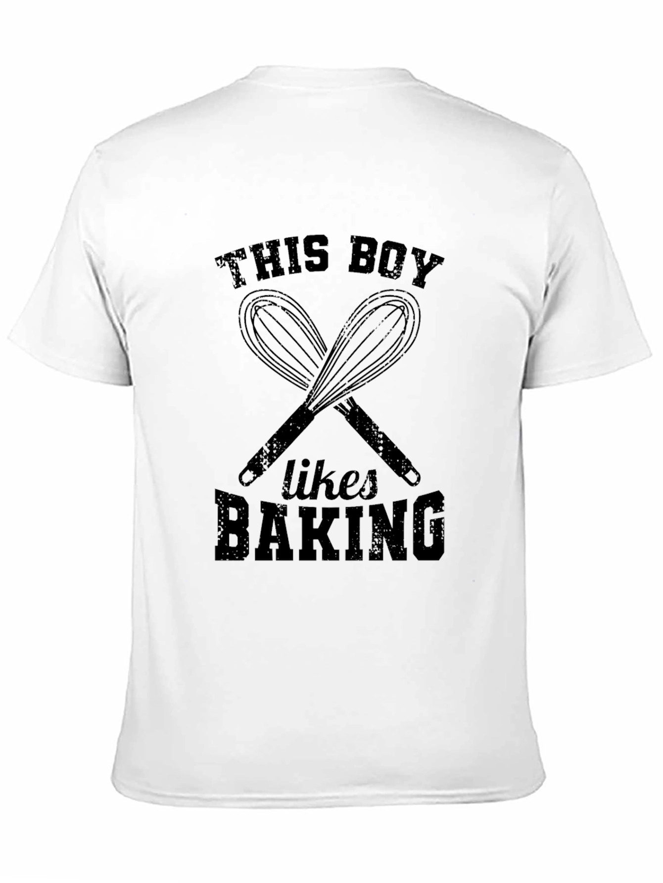 This Boy Likes Baking Black Graphic T-Shirt