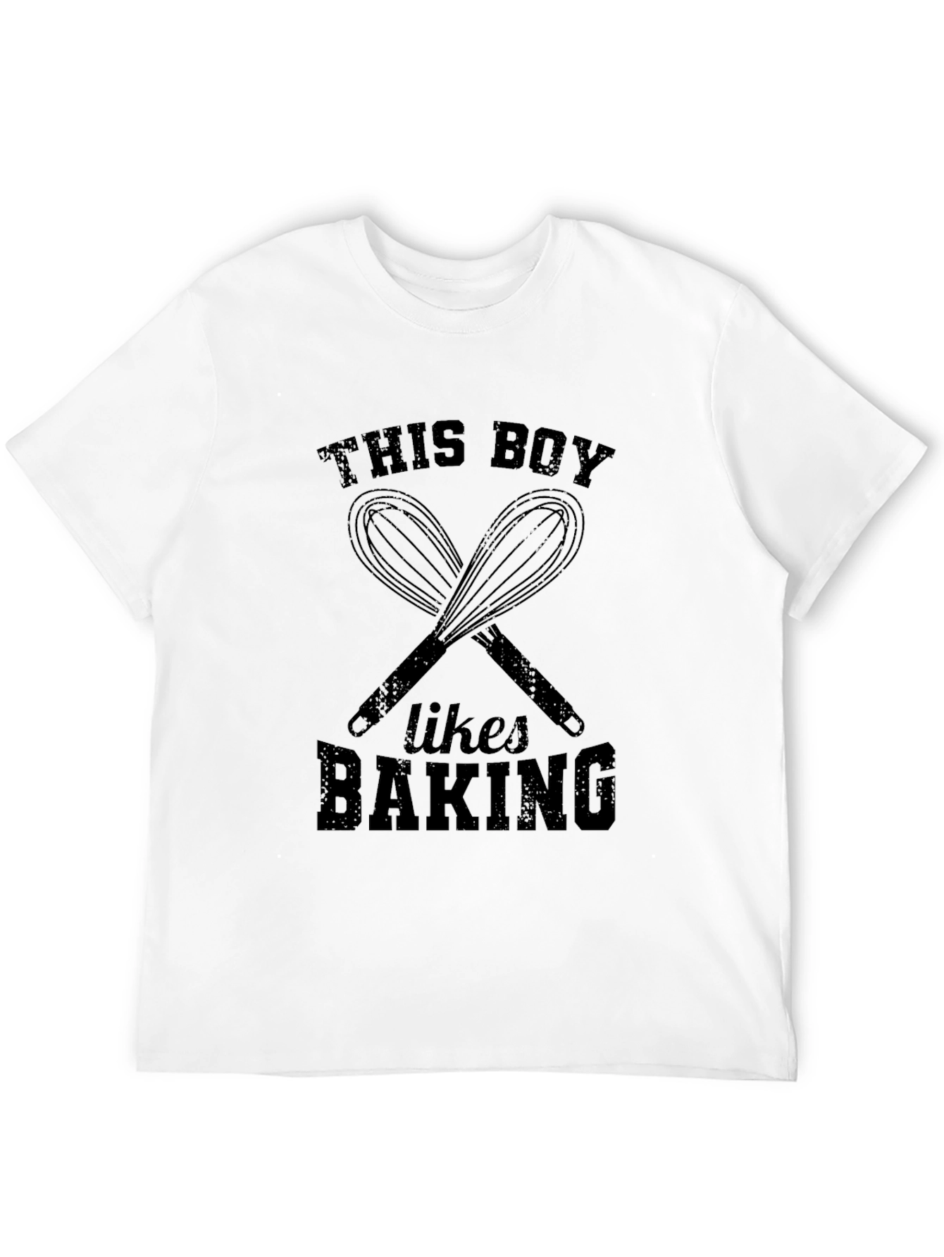 This Boy Likes Baking Black Graphic T-Shirt