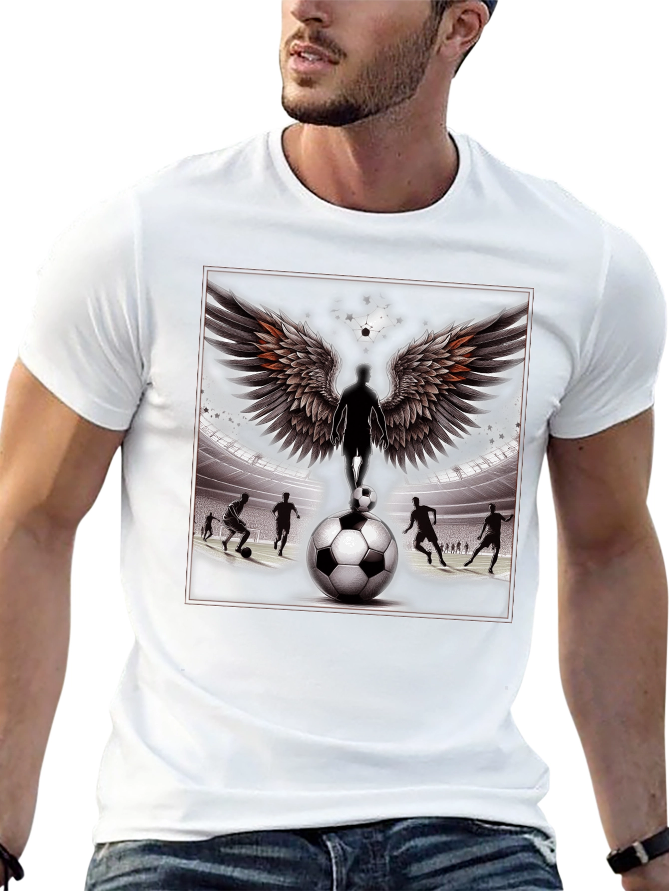 Soccer Angel Graphic Tee - Black