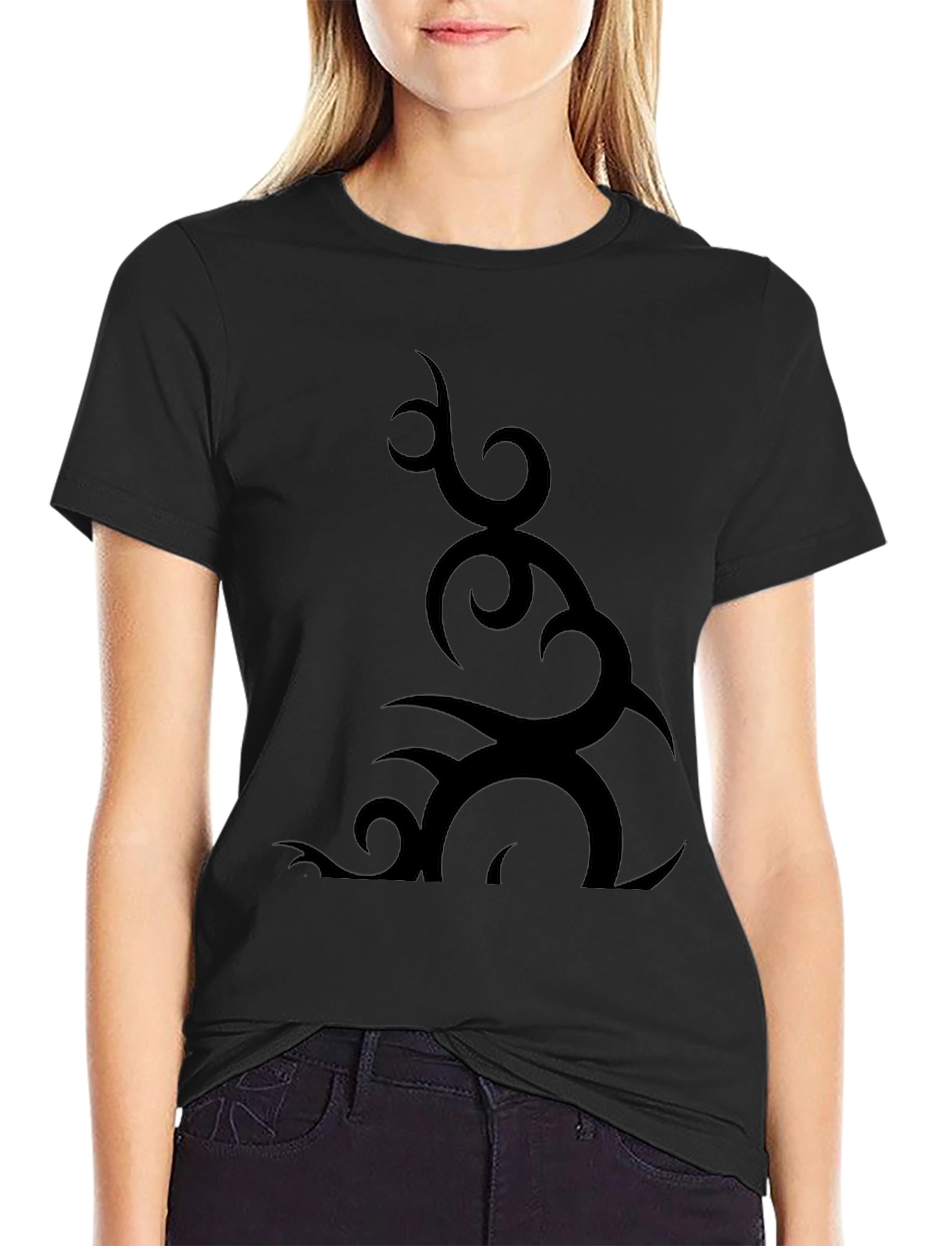 Tribal Design Black T-Shirt for Men