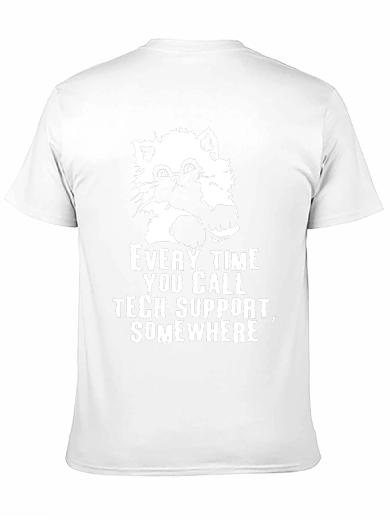Tech Support Cat Graphic Tee - Black