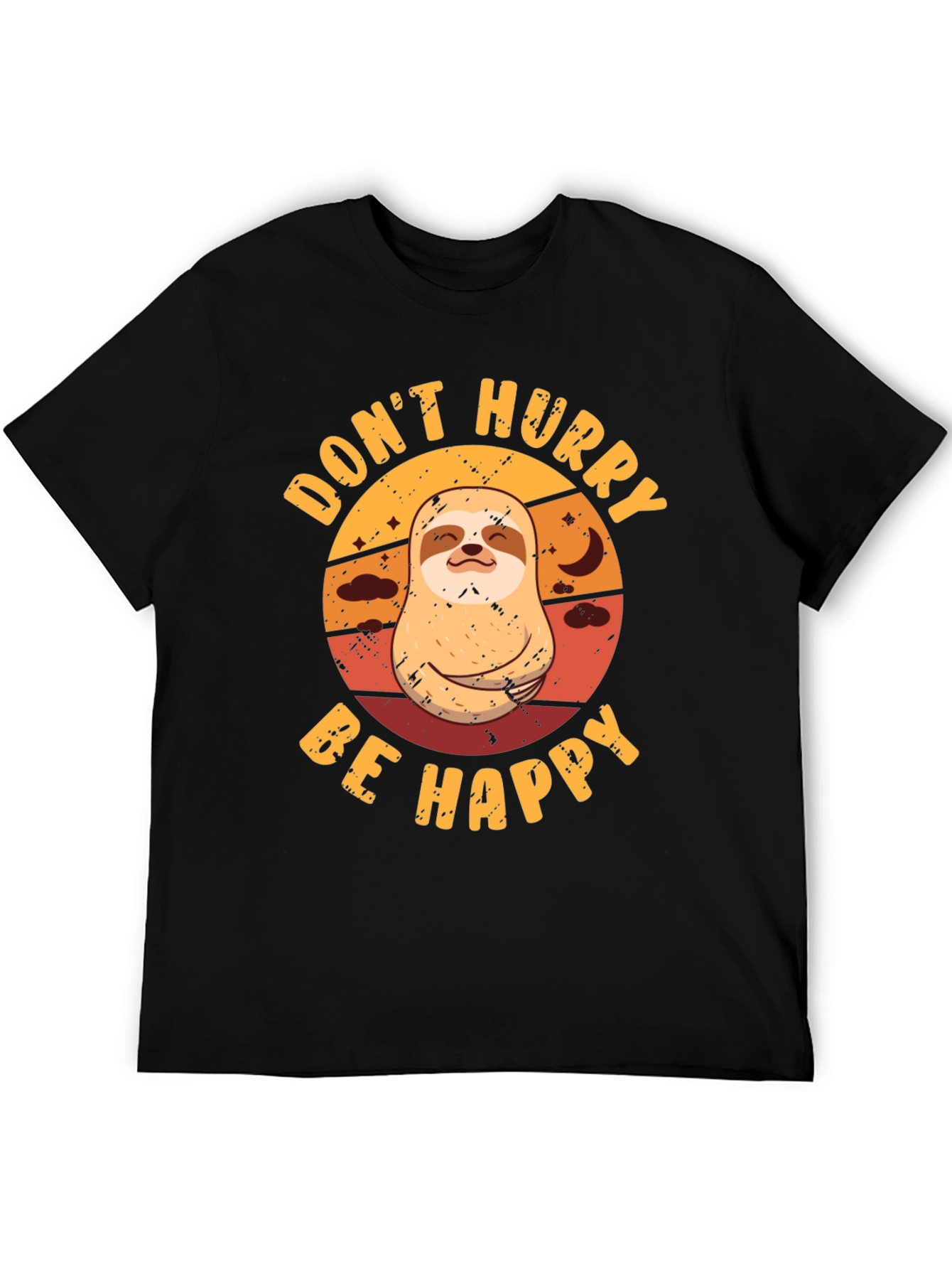 Dont Hurry Be Happy Sloth Graphic Tee