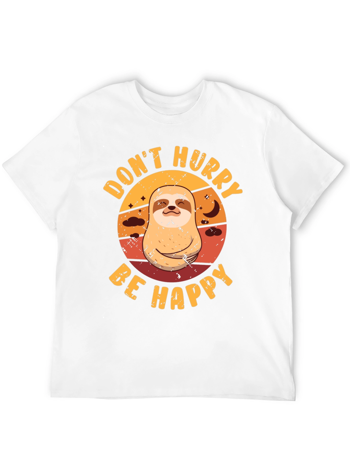 Dont Hurry Be Happy Sloth Graphic Tee