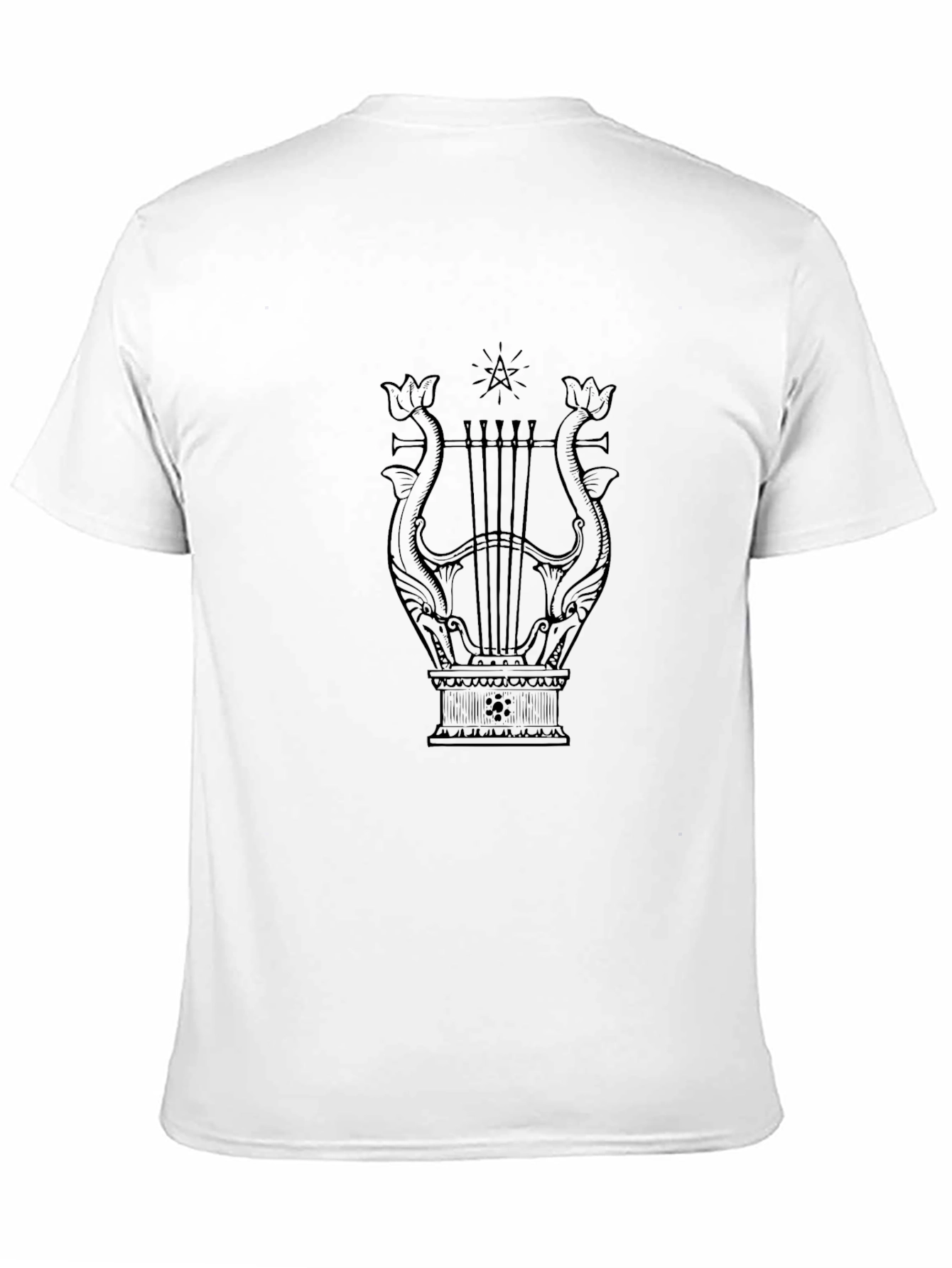 Elegant Lyre Graphic Tee - Black