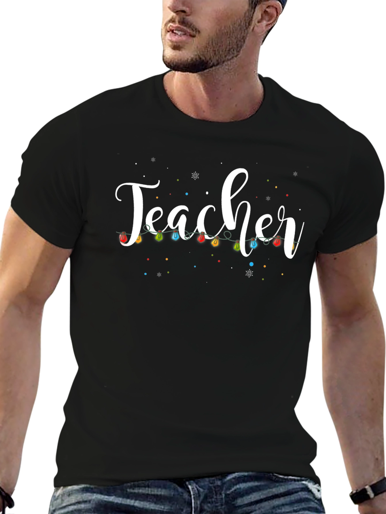 Teacher Christmas Lights Graphic Tee