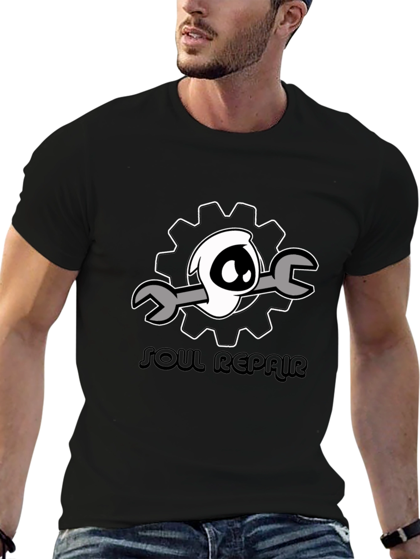 Soul Repair Graphic Tee - Black Cotton T-Shirt