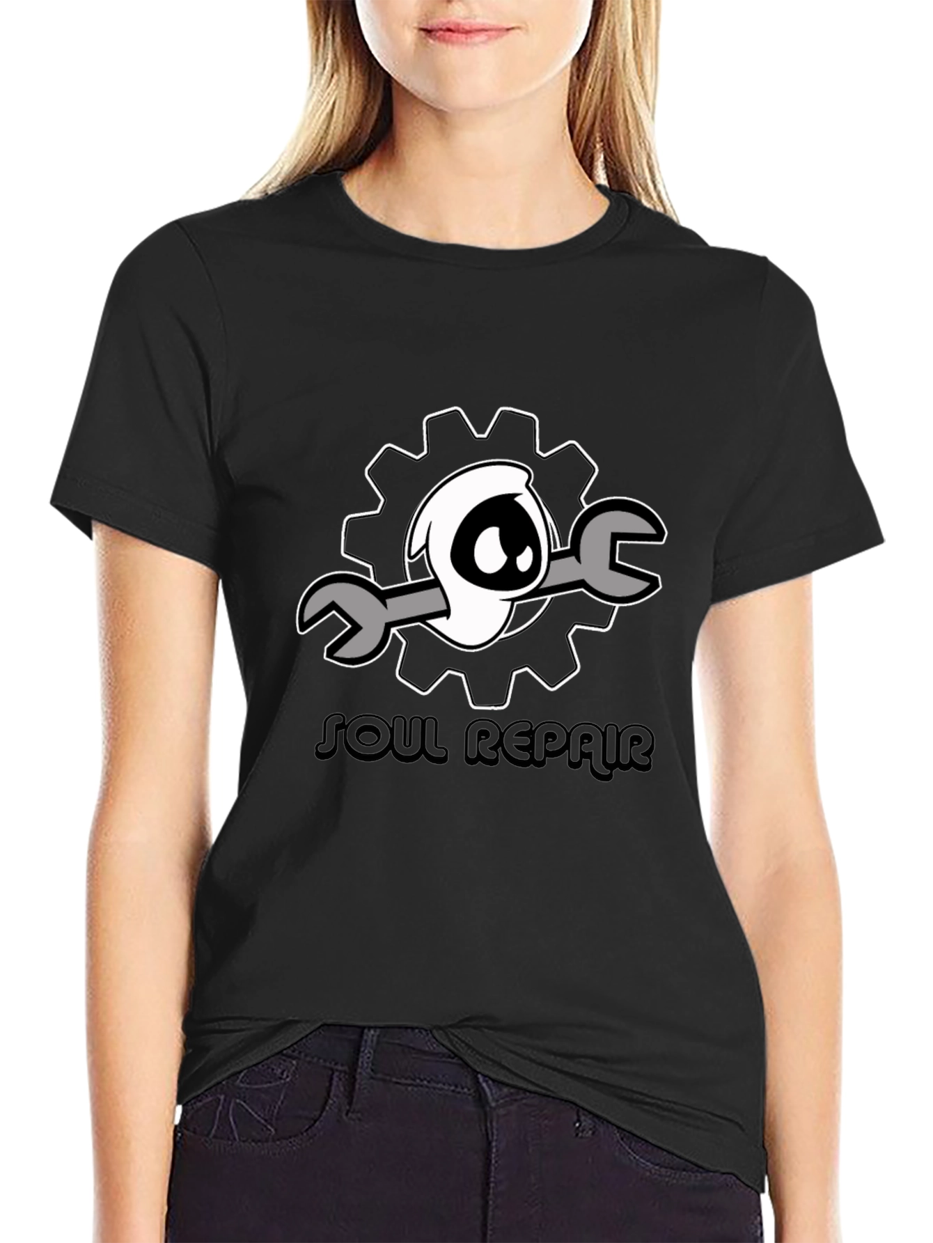 Soul Repair Graphic Tee - Black Cotton T-Shirt