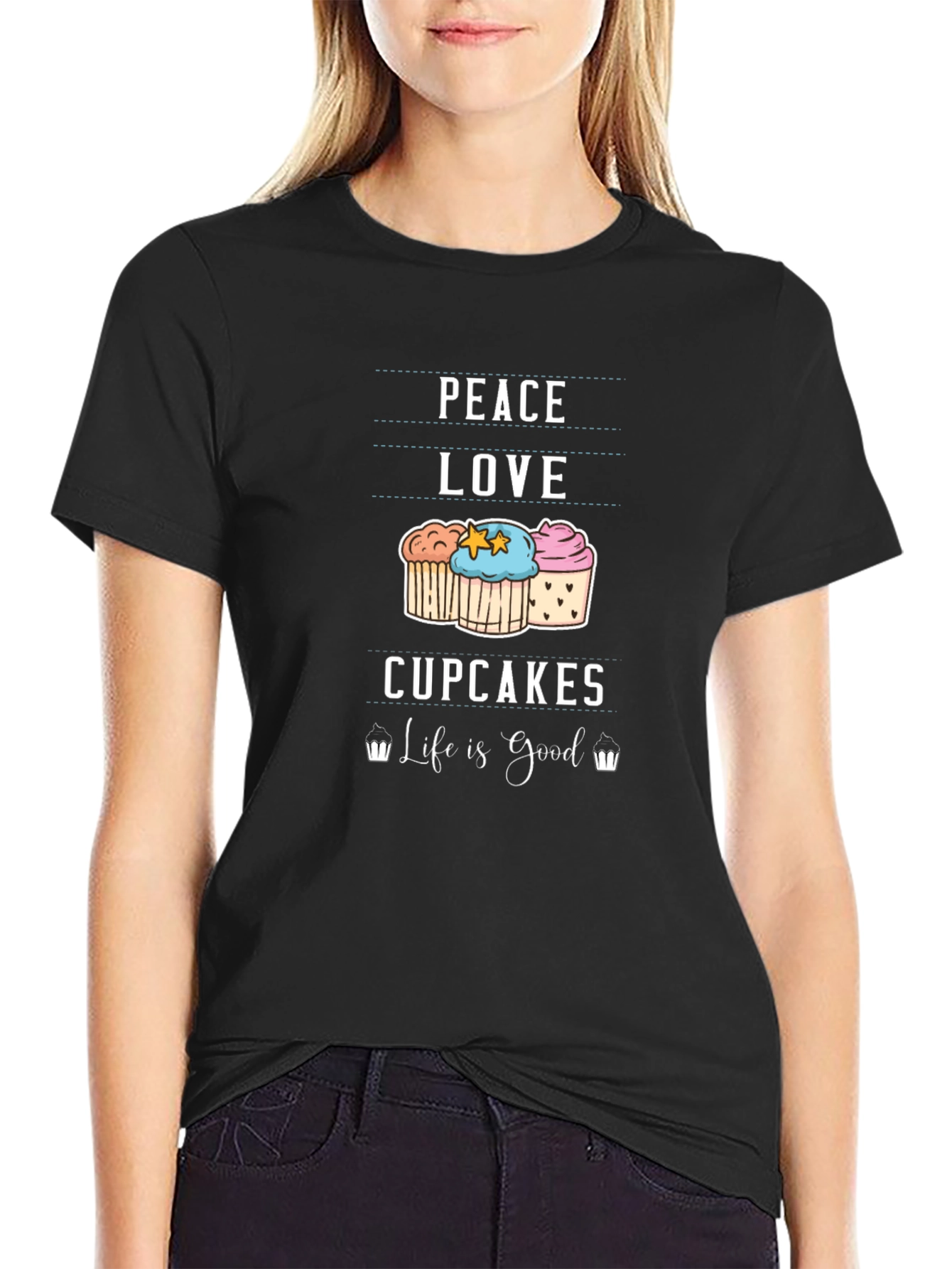 Peace Love Cupcakes T-Shirt - Life is Good