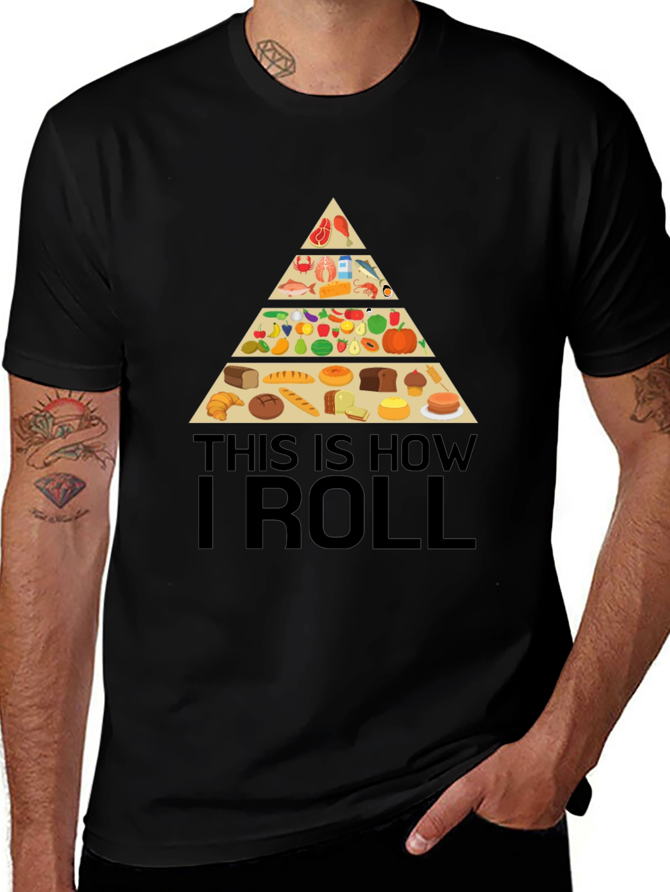 Food Pyramid T-Shirt - Funny Diet Tee