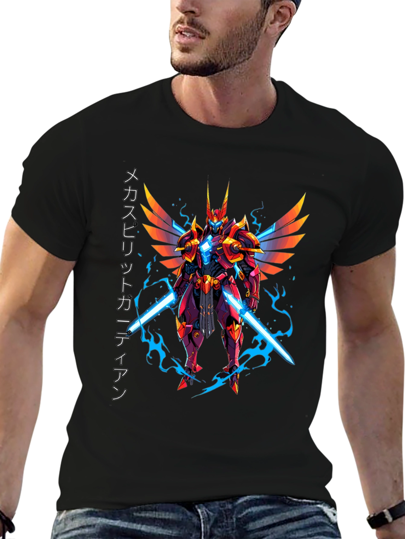 Mecha Spirit Guardian Graphic T-Shirt