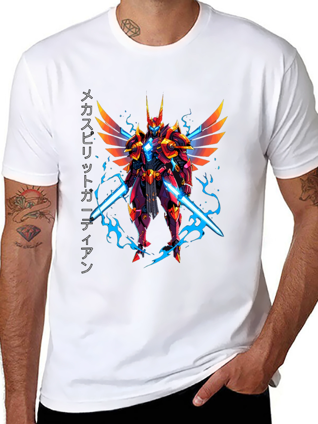 Mecha Spirit Guardian Graphic T-Shirt