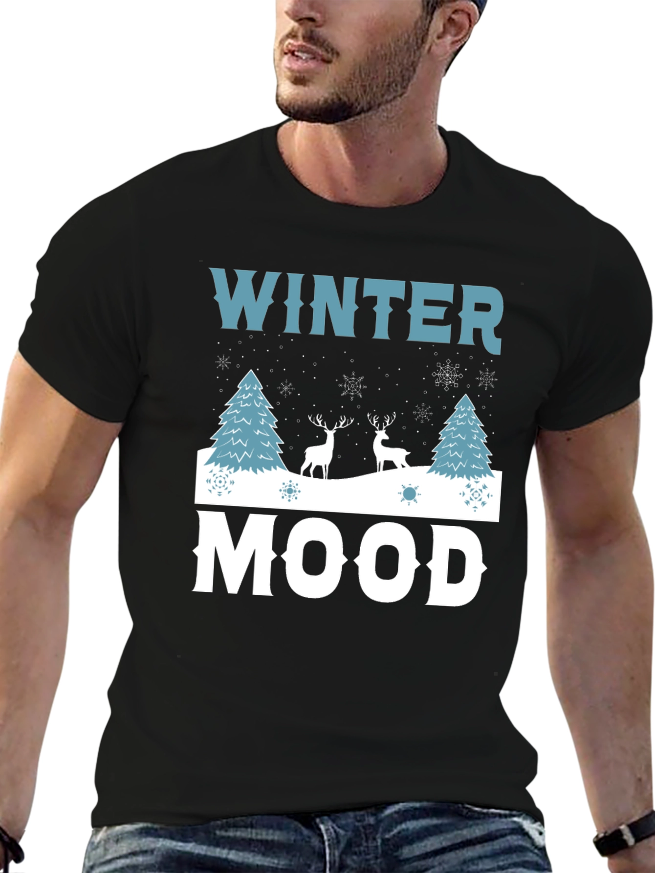 Winter Mood Graphic Tee - Holiday Shirt