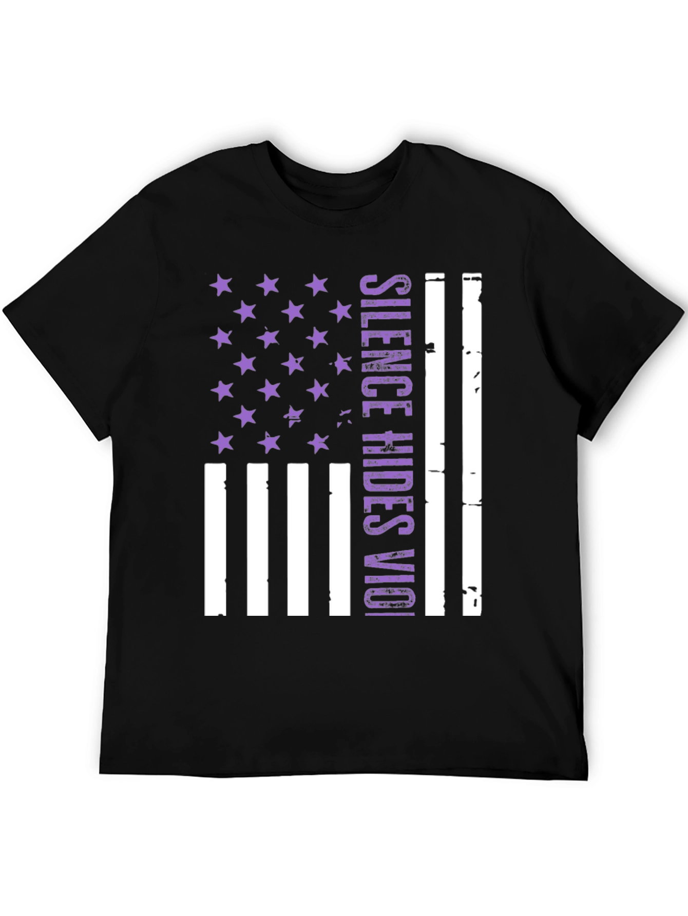 Silence Hides Violence USA Flag Graphic Tee