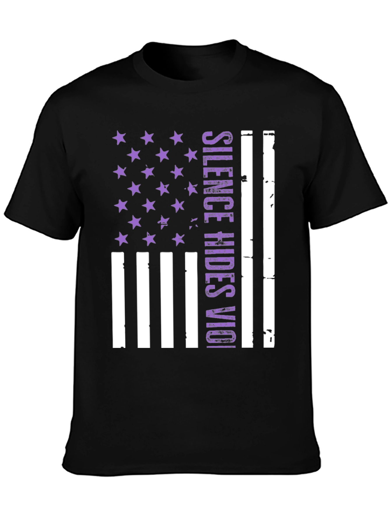 Silence Hides Violence USA Flag Graphic Tee