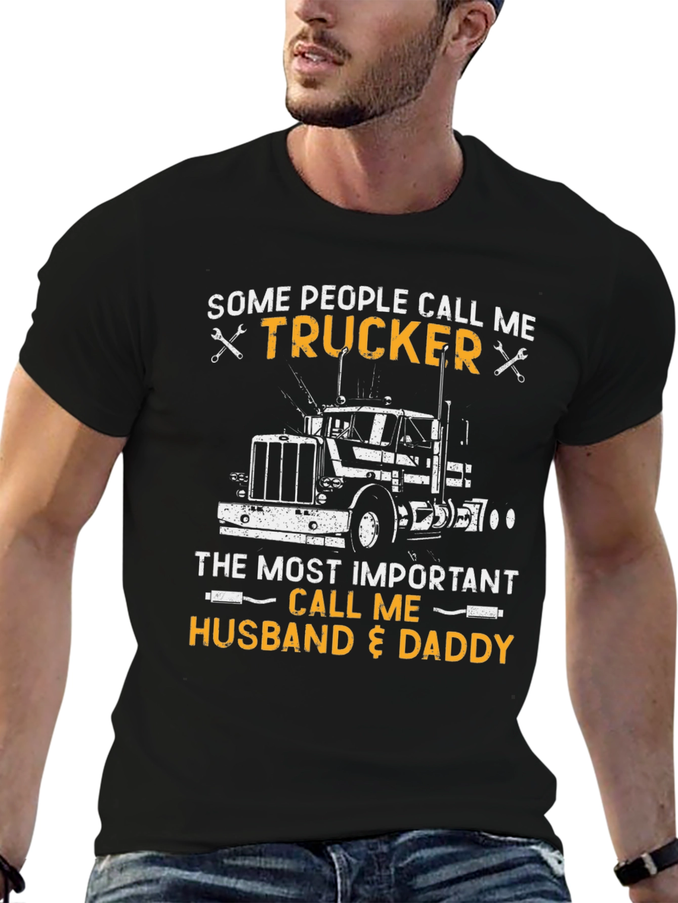 Trucker Husband & Daddy Graphic T-Shirt