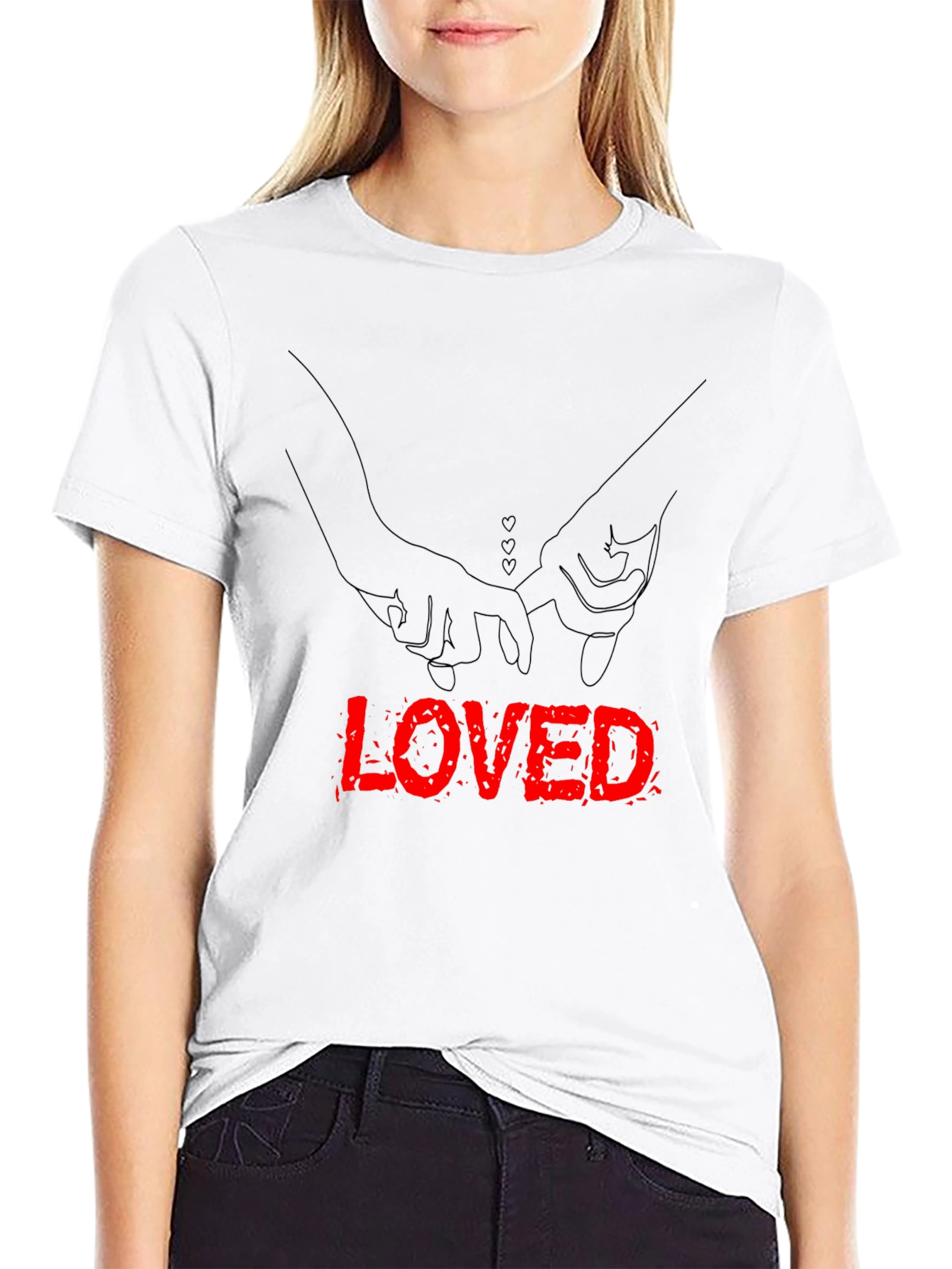 Loved Hands Graphic Tee - Black