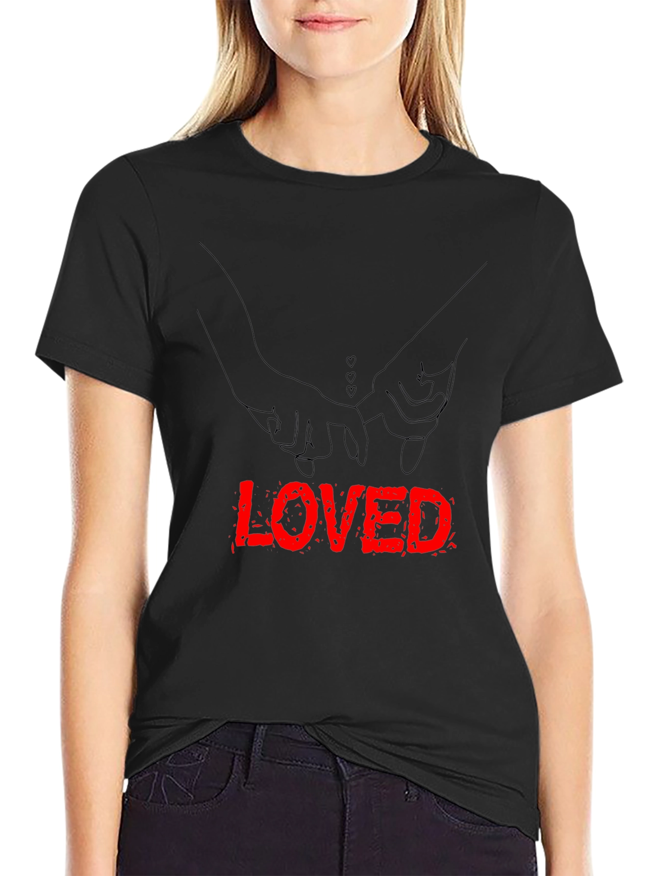 Loved Hands Graphic Tee - Black