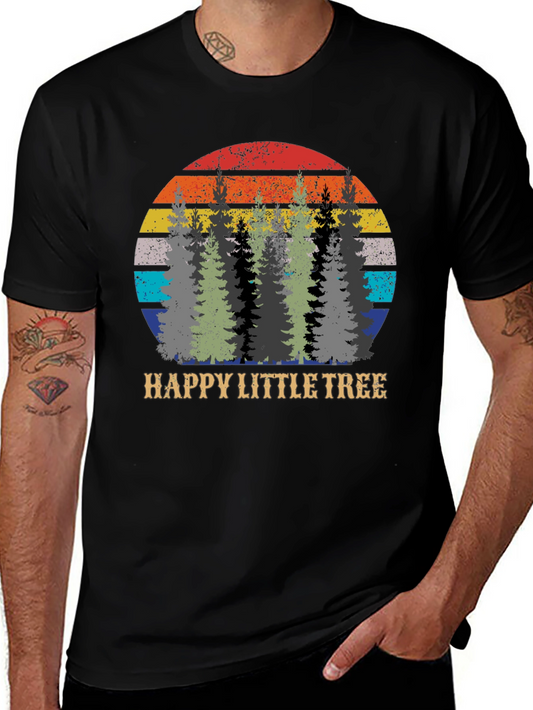 Happy Little Tree Retro Sunset Graphic Tee