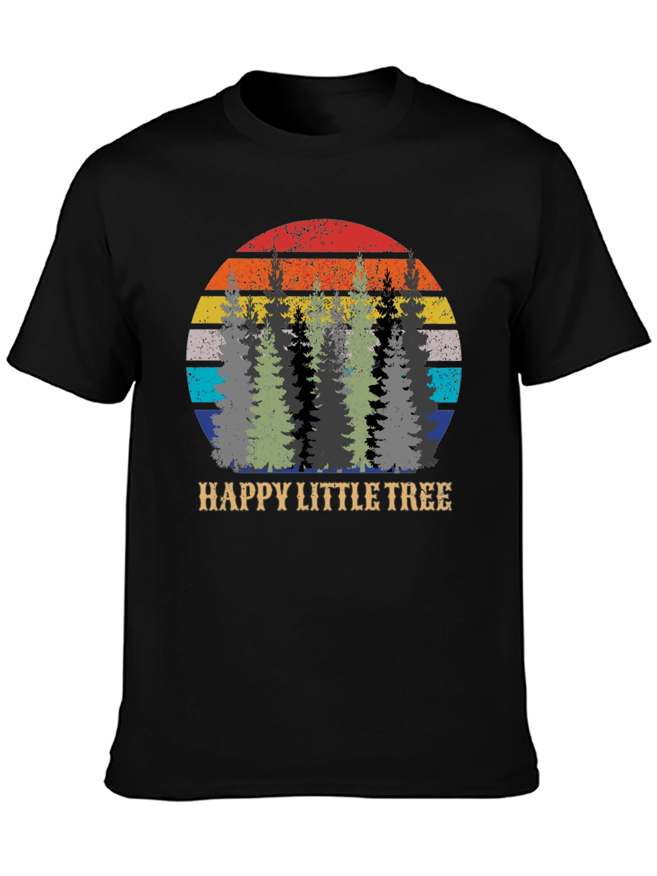 Happy Little Tree Retro Sunset Graphic Tee