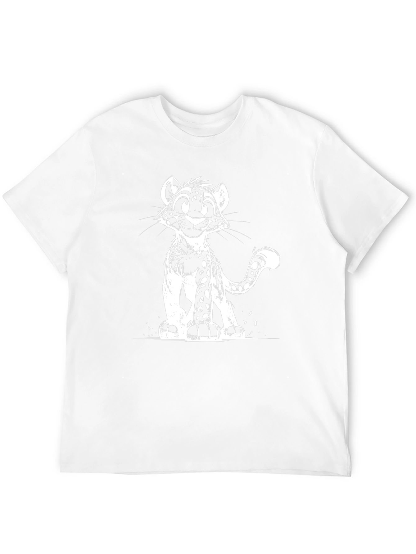 Cool Black T-Shirt with Leopard Cub Graphic