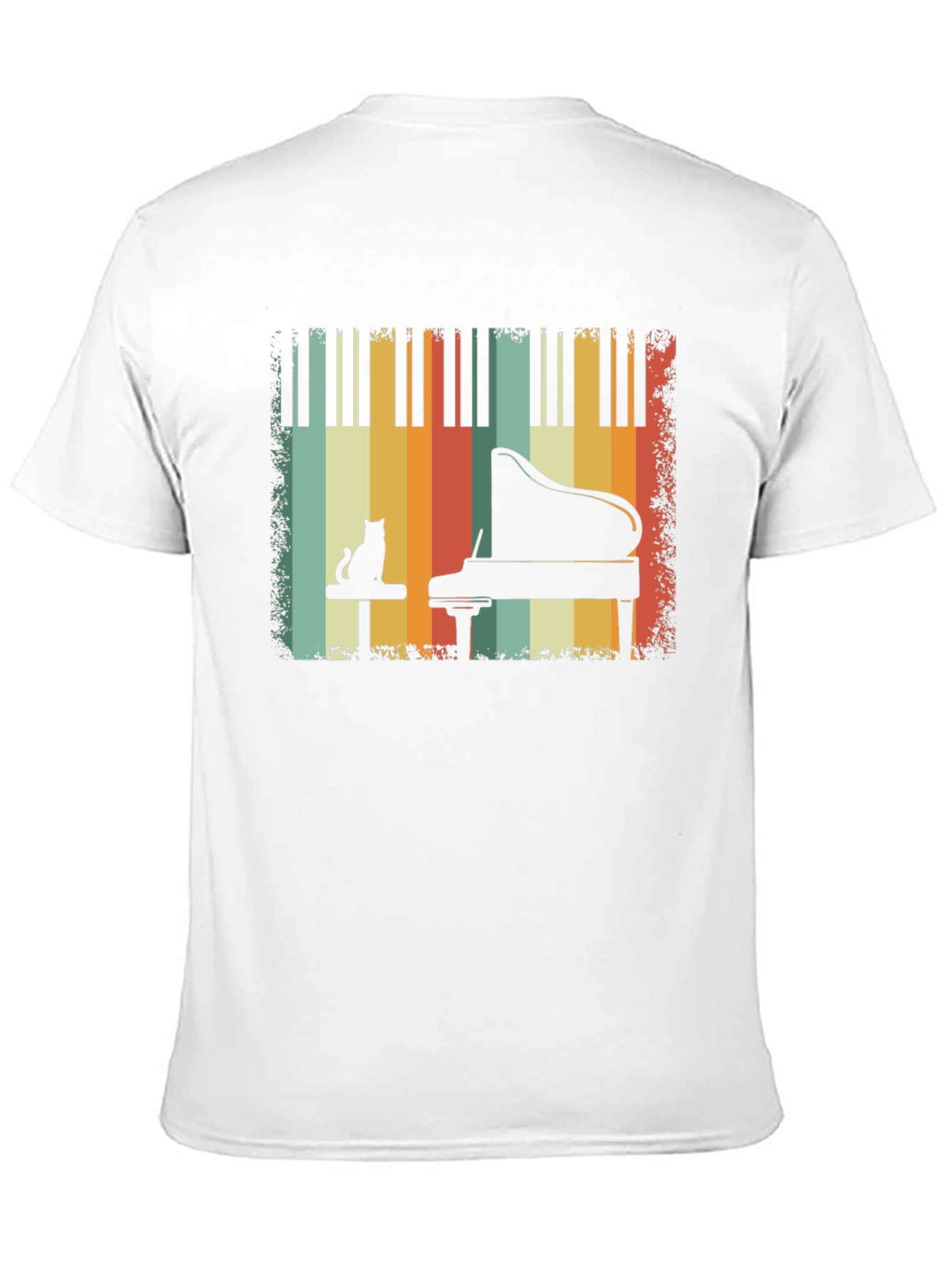 Retro Piano Cat T-Shirt