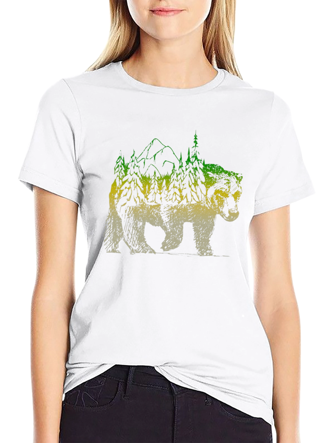Nature Bear Graphic Tee - Mens Black T-Shirt