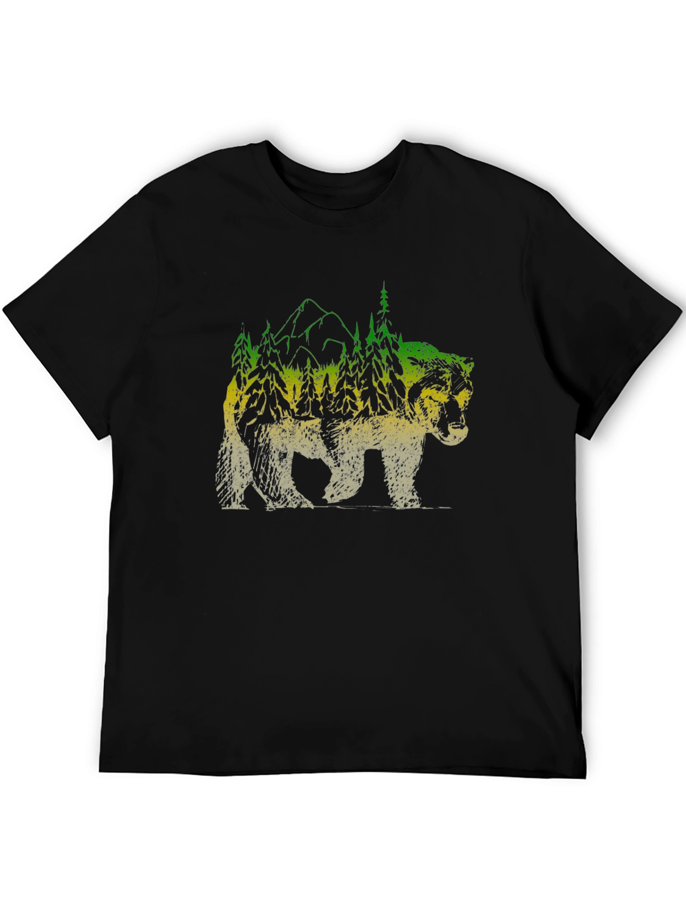 Nature Bear Graphic Tee - Mens Black T-Shirt