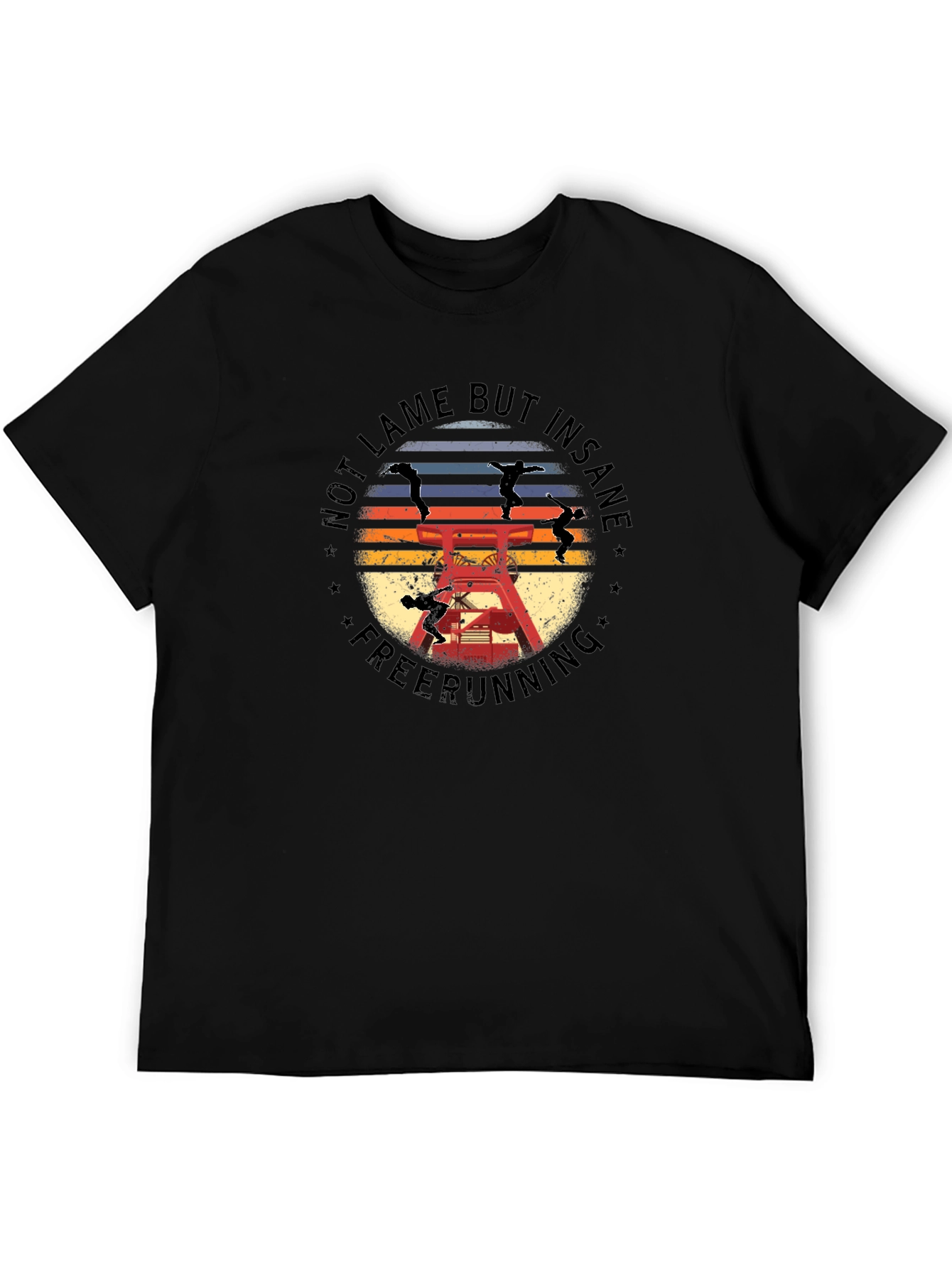 Not Lame But Insane Freerunning Black T-Shirt
